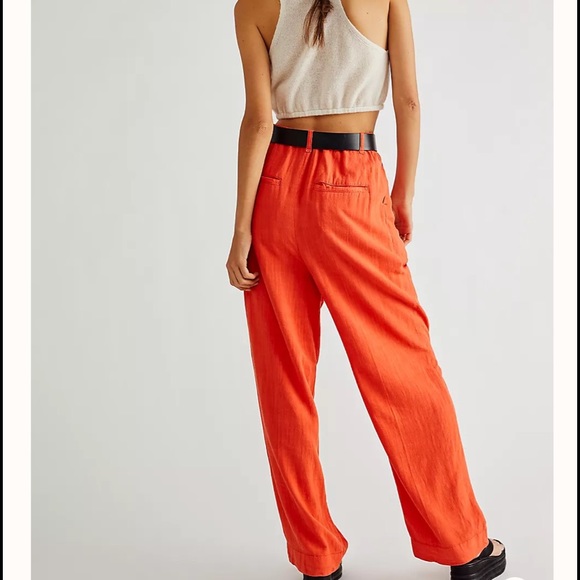 Free People Free In You Pull On Trousers in orange - Picture 4 of 5